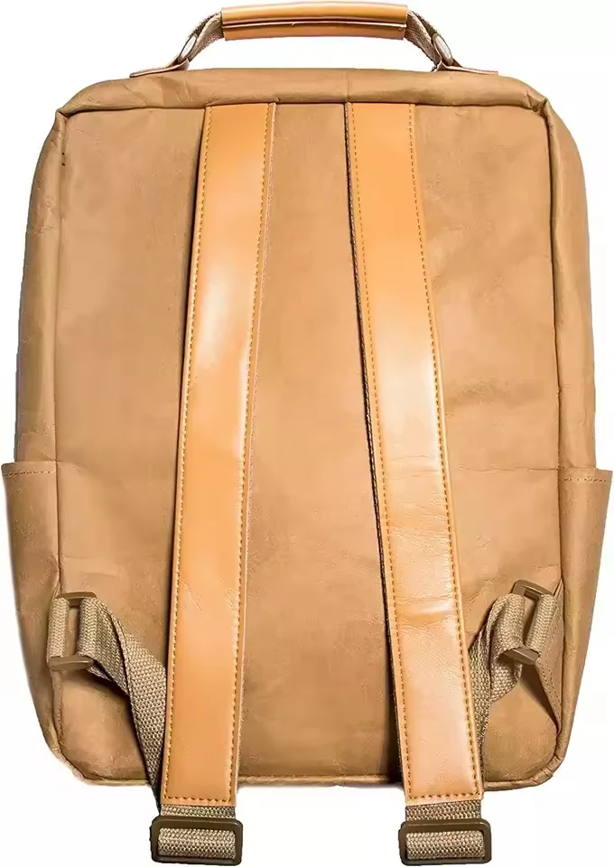 Folding PU Top Flap Washable Kraft Paper Backpack